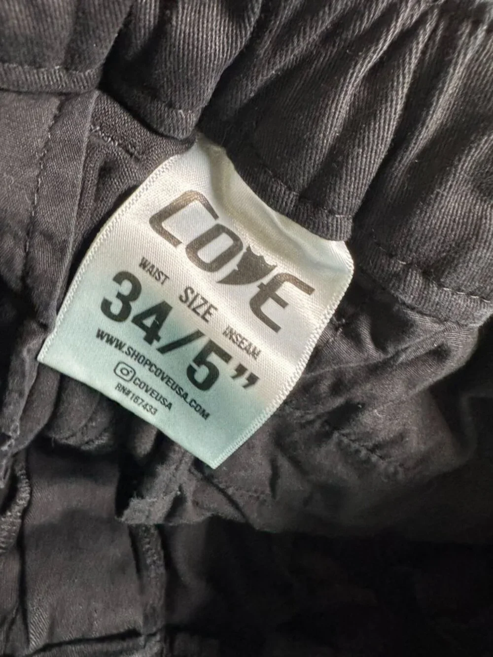 Cove Men Black Casual Elastic Waist Pullon Shorts Size 34 5